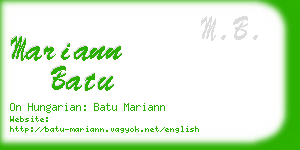 mariann batu business card